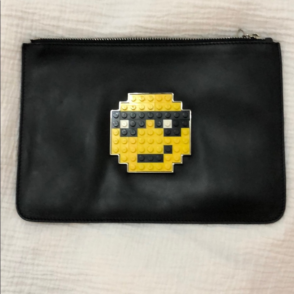 Les Petits Joueurs Leather LEGO Emoji clutch